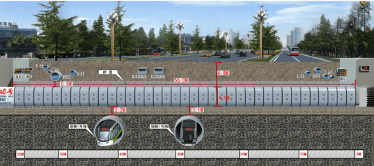砂卵石層矩形頂管機用于過街通道